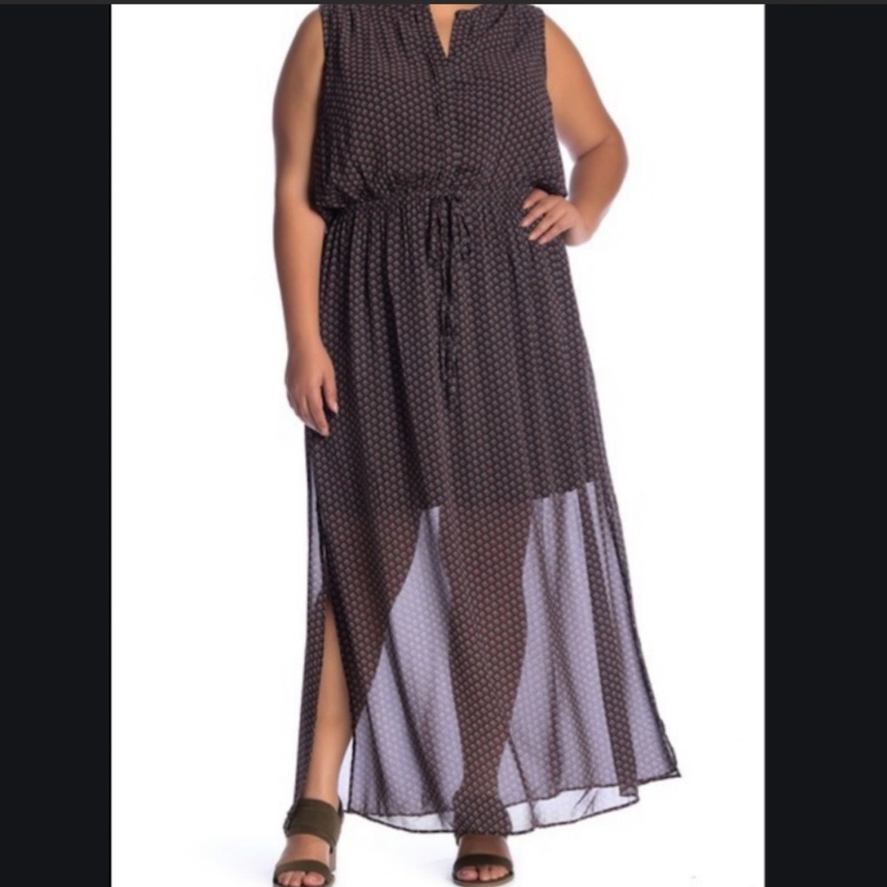 Daniel Rainn Pattern Split Maxi Dress - image 2